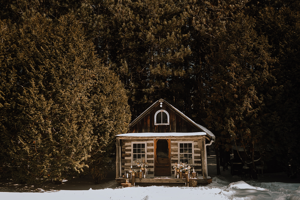 winter cabin elopement