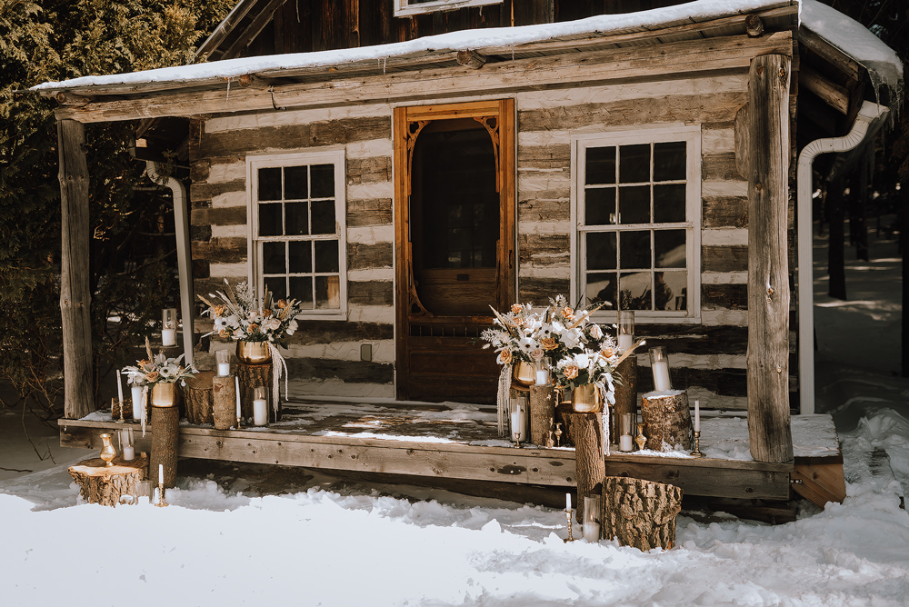 winter cabin elopement