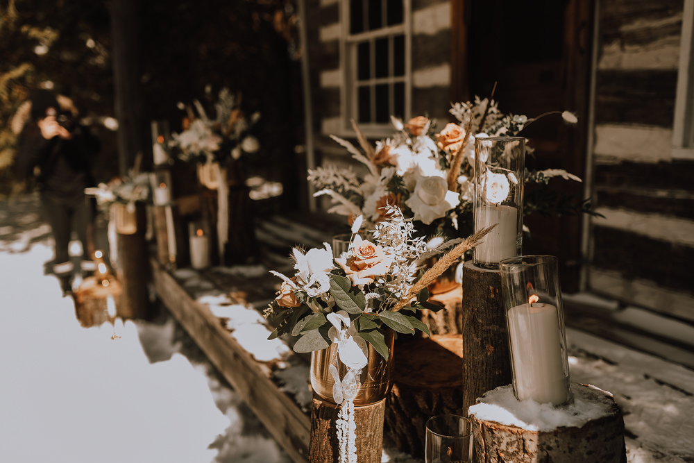 winter cabin elopement