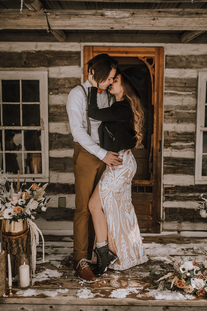 winter cabin elopement