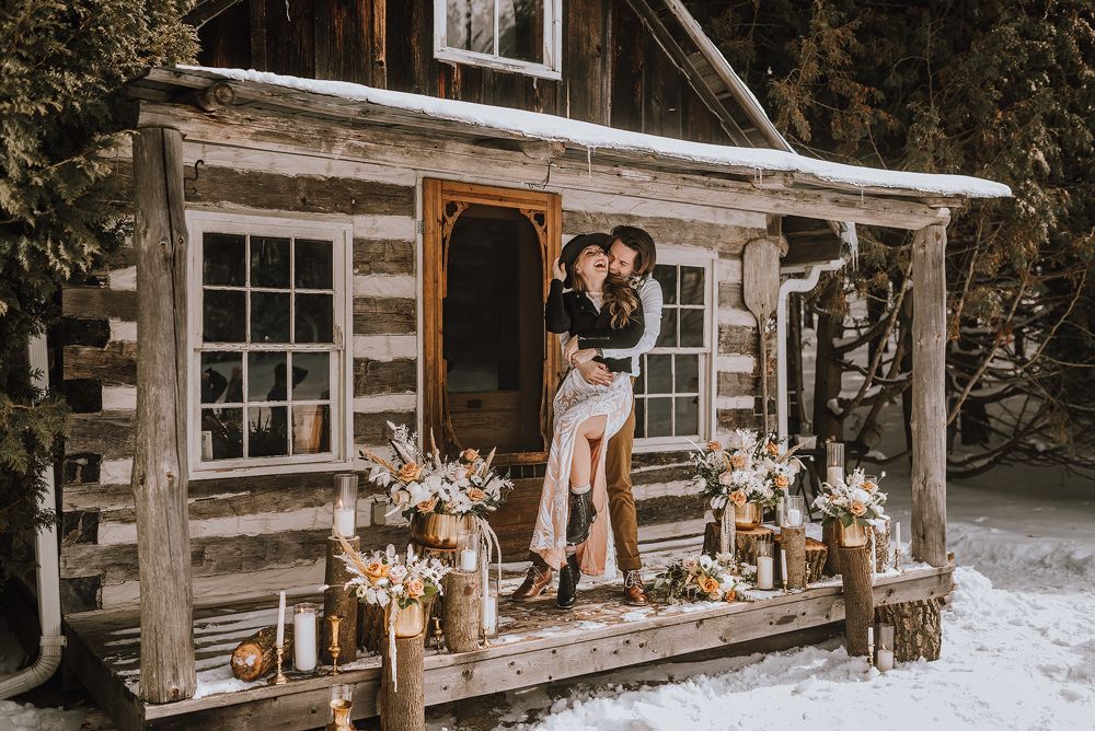 winter cabin elopement