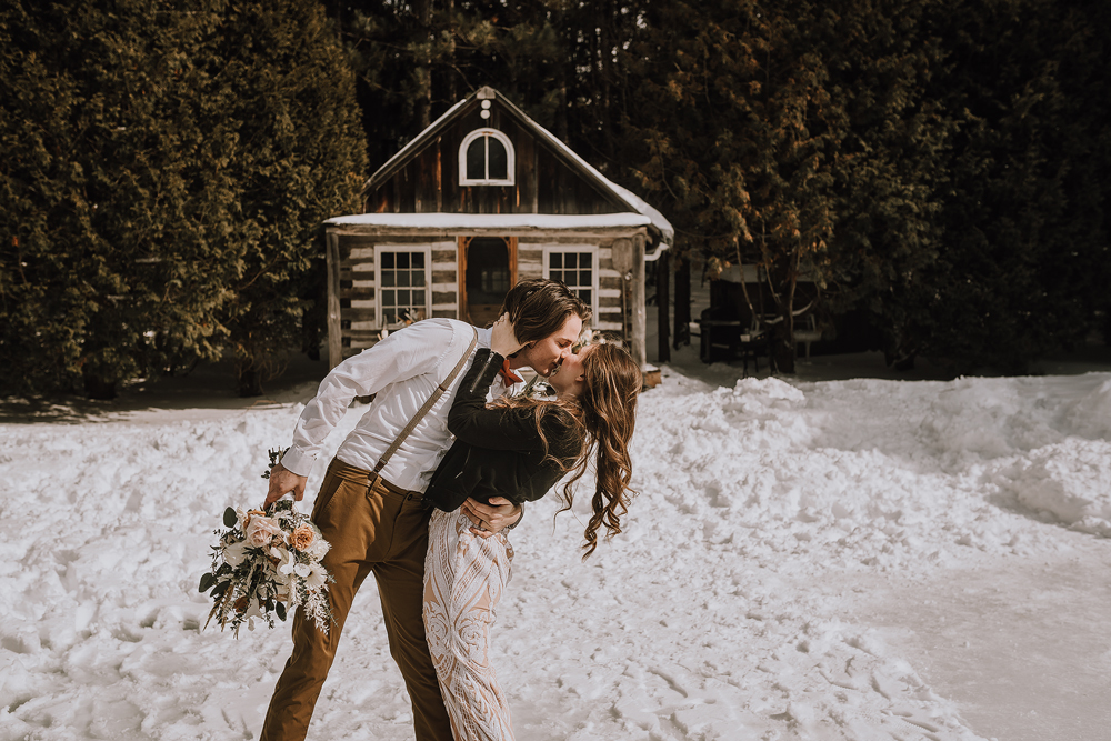 winter cabin elopement