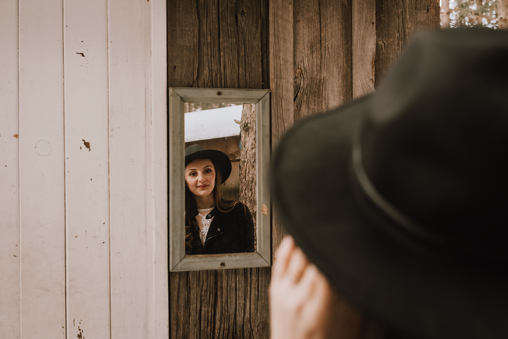 winter cabin elopement