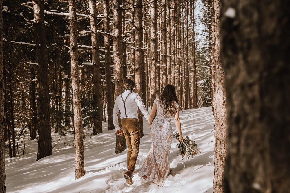 winter cabin elopement