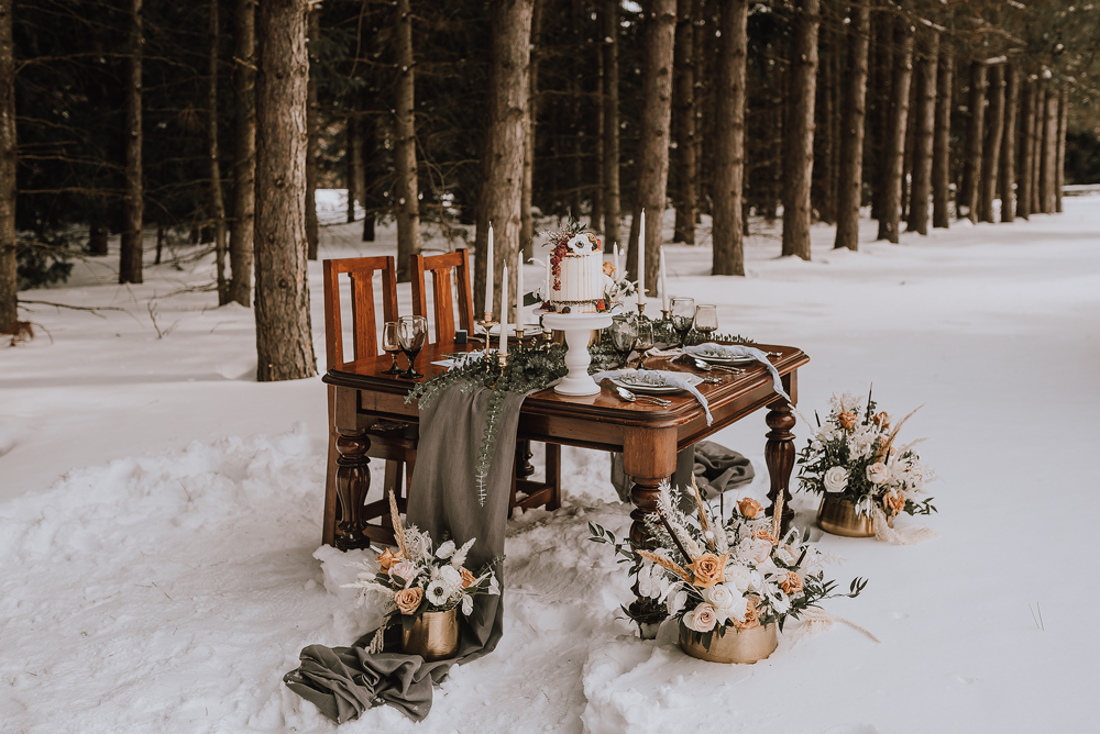 winter cabin elopement