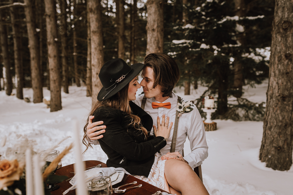 winter cabin elopement