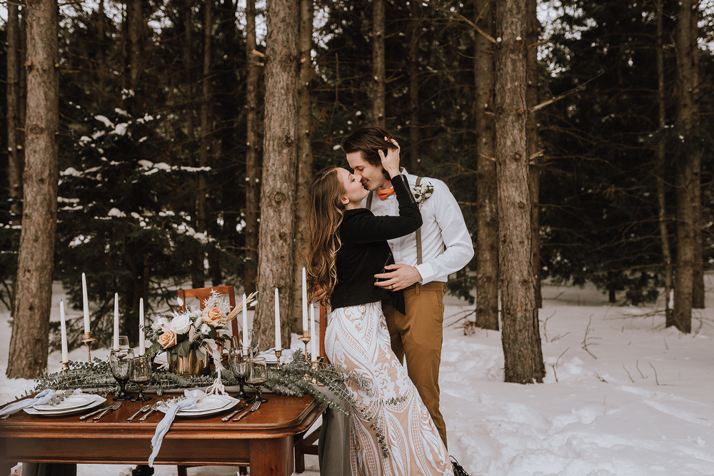 winter cabin elopement