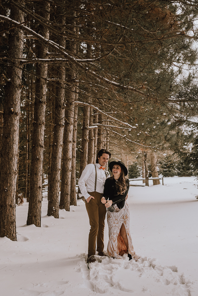 winter cabin elopement