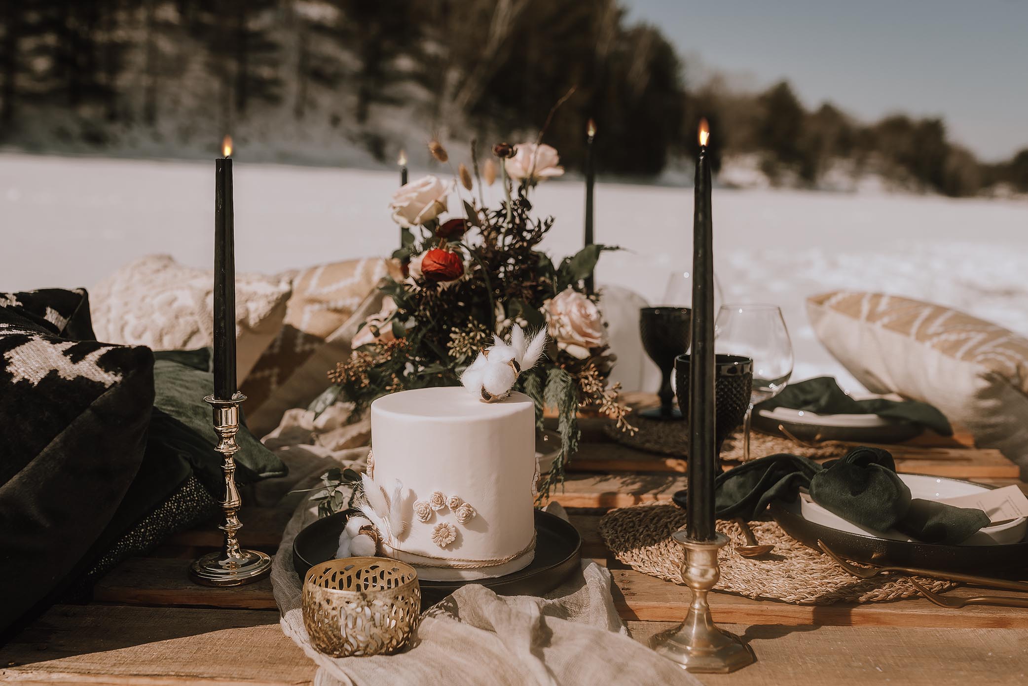 intimate winter elopement