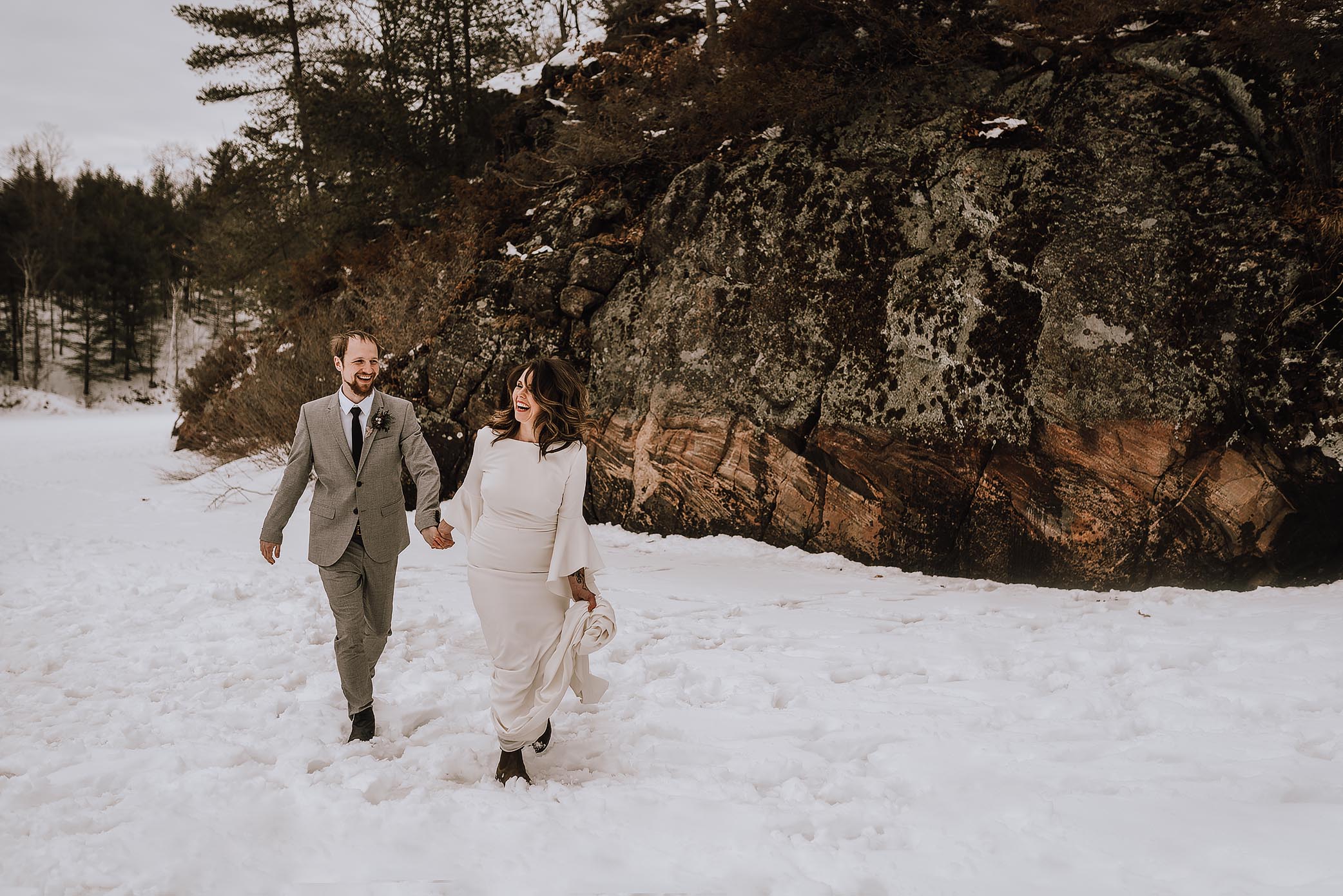 intimate winter elopement