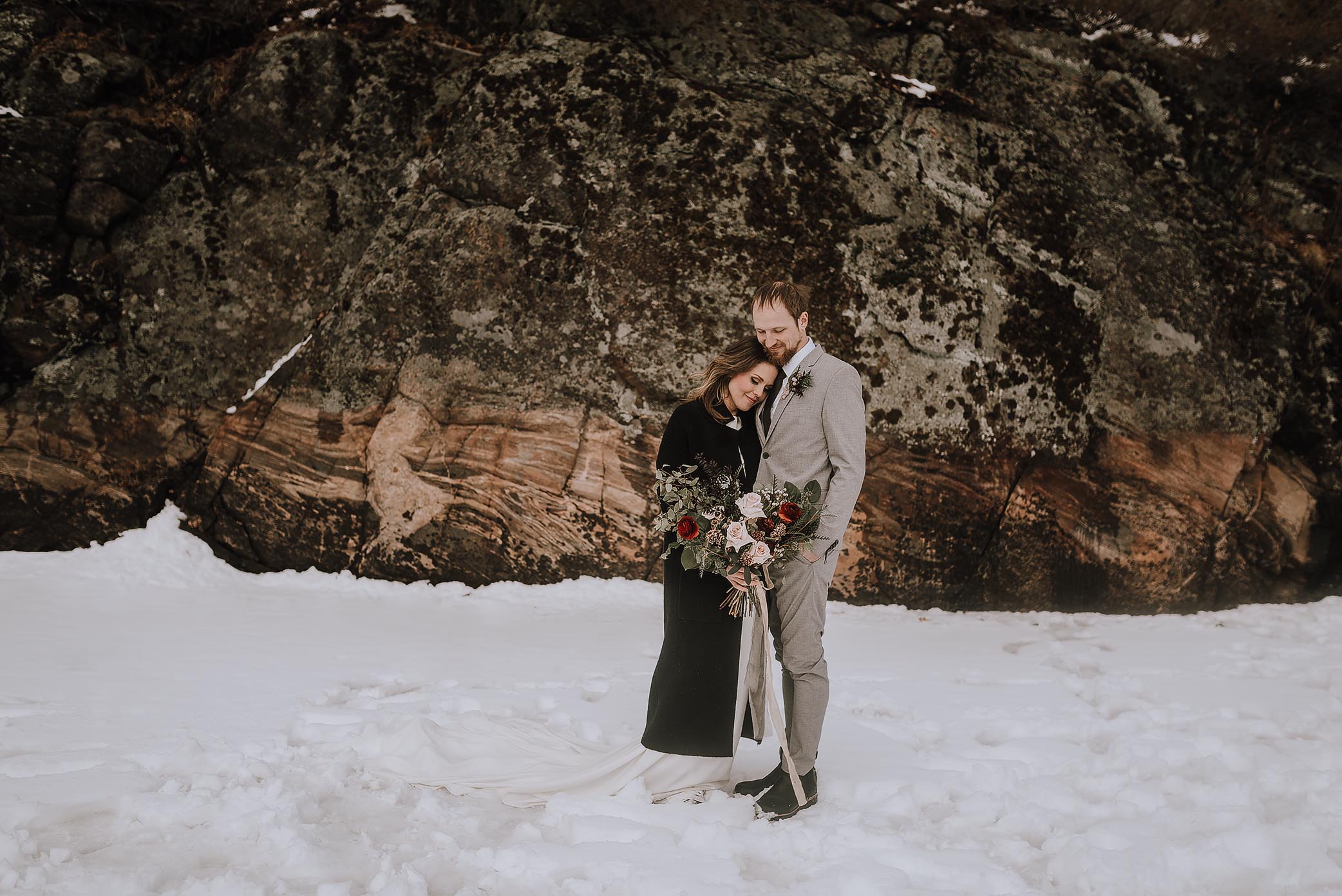 intimate winter elopement