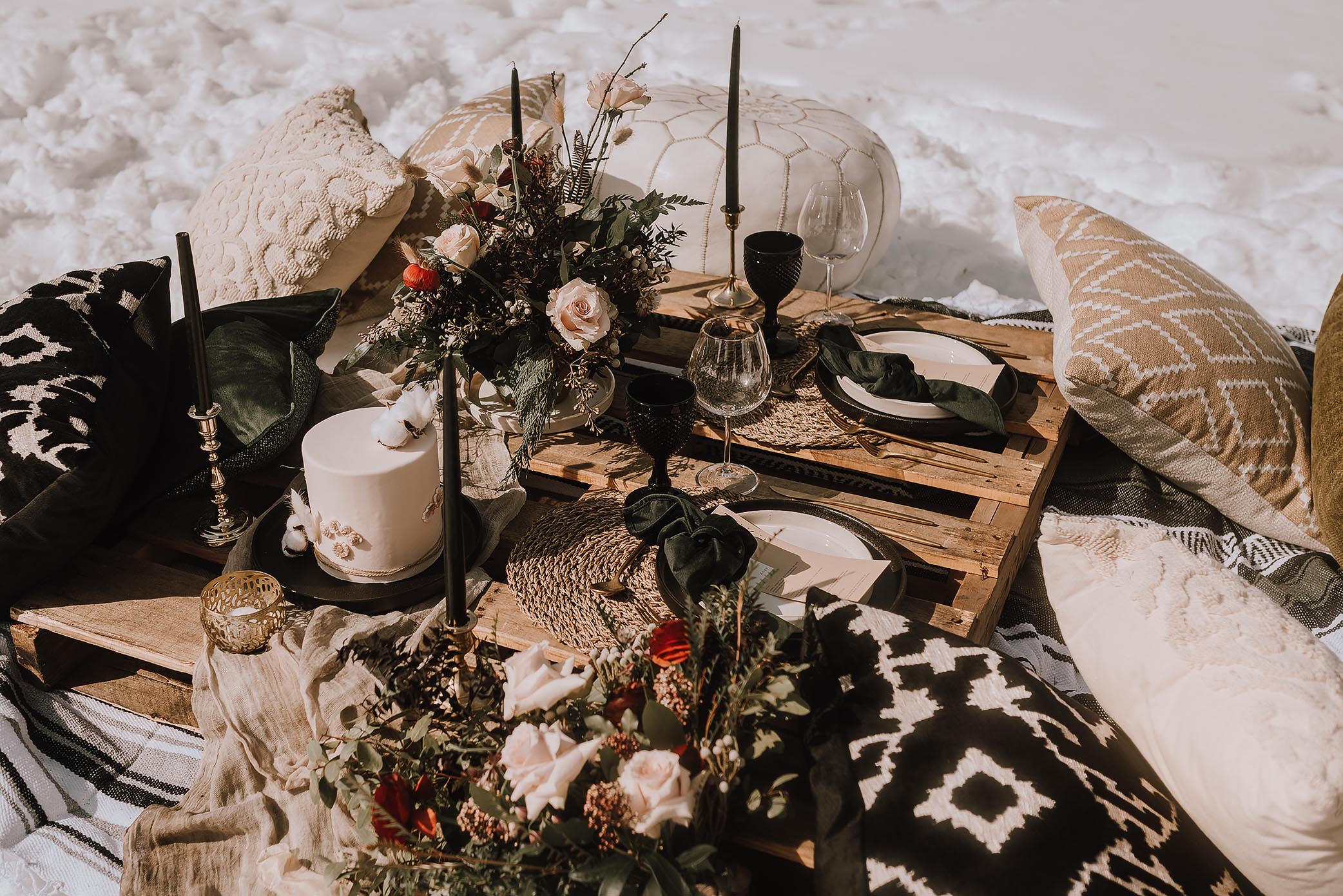 intimate winter elopement