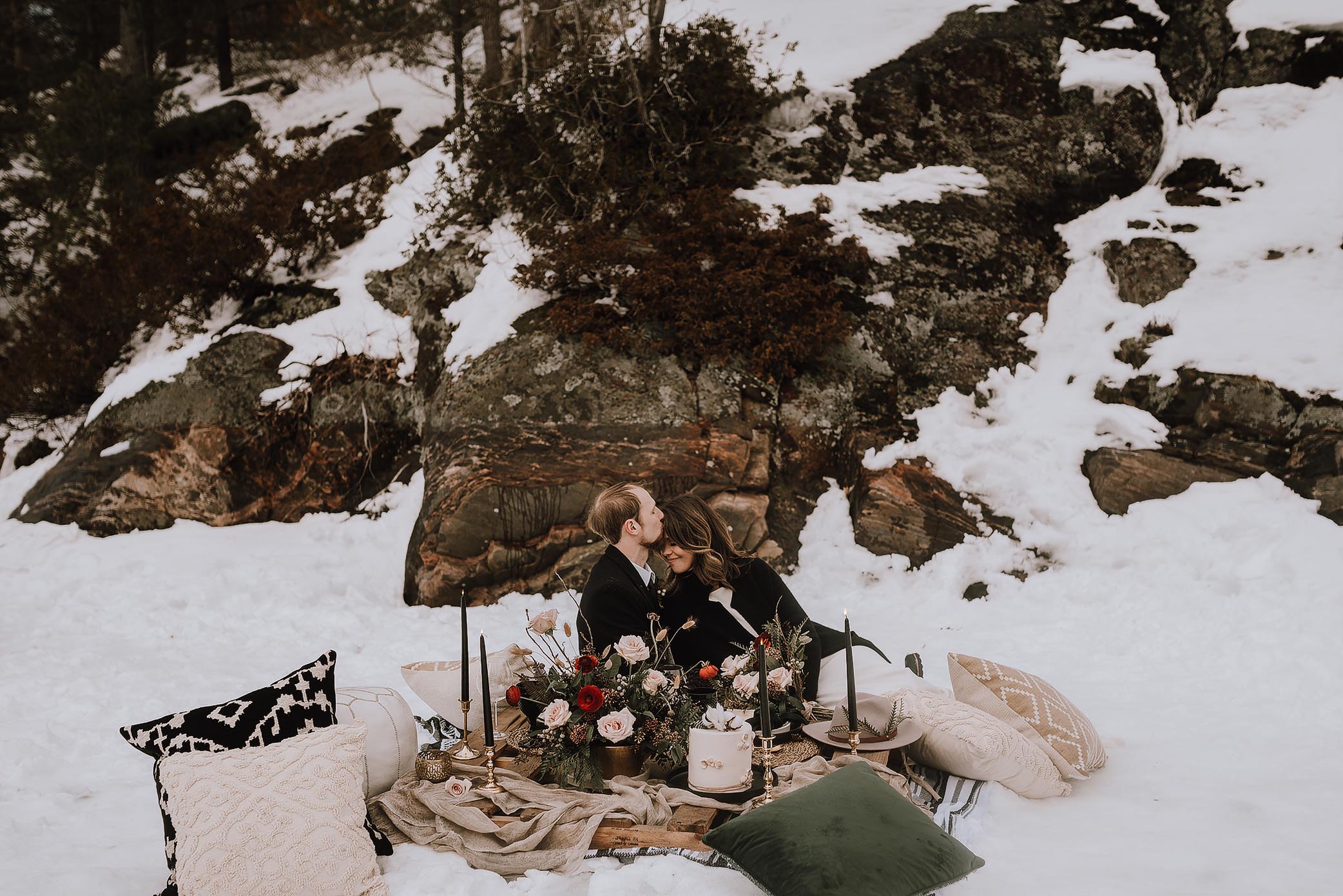 intimate winter elopement