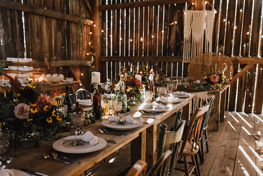 boho barn wedding